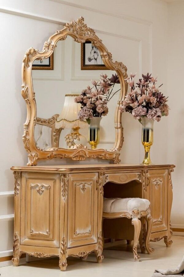 Antique Gold Console with Mirror Frame - Image 4