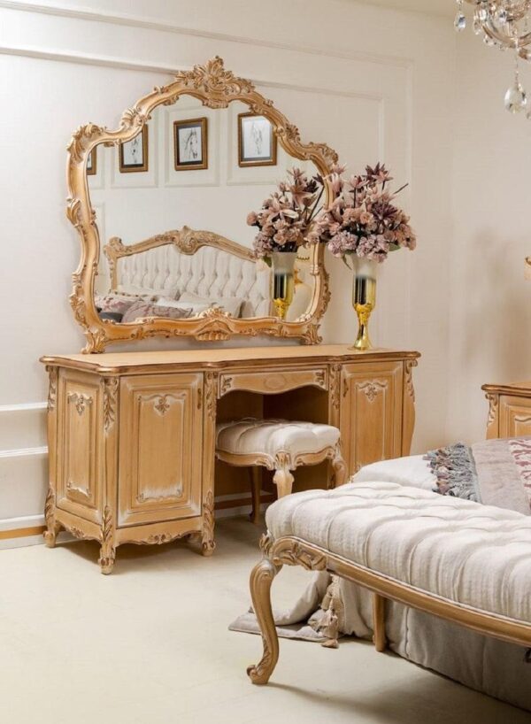 Antique Gold Console with Mirror Frame - Image 3