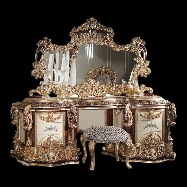 Antique Gold Console with Mirror Frame - Image 2