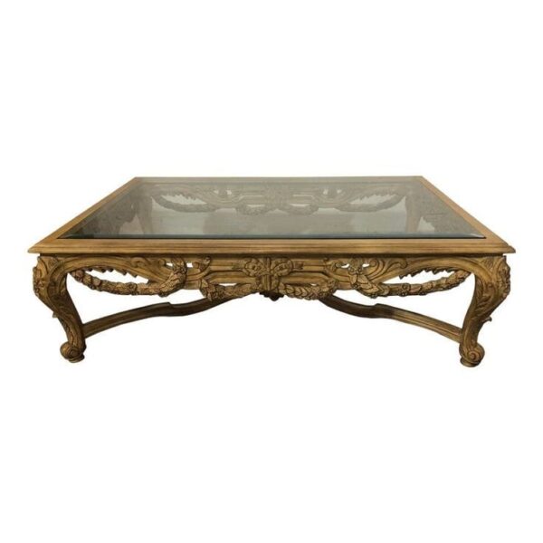 Carved Retangular Coffee Table - Image 2