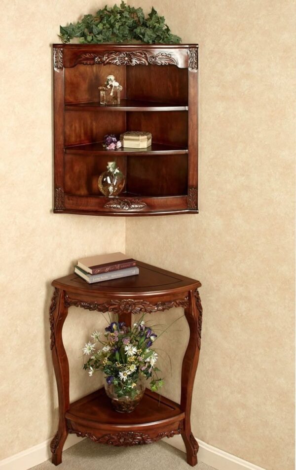 Handmade Wooden Corner Stand - Image 2